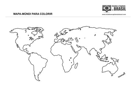 Mapa Mundi Para Colorir Continentes Ensino