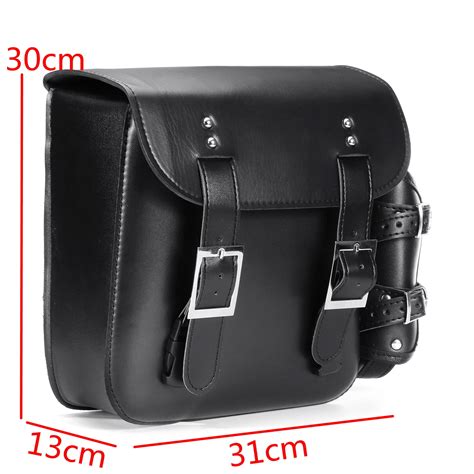 New 31x30x13cm Pair Black Pu Leather Motorcycle Tool Luggage Side