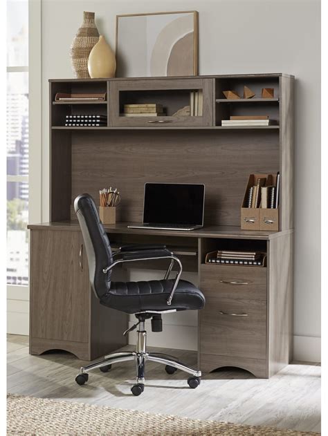 Realspace Outlet Pelingo 56w Desk With Hutch Gray Office Furniture