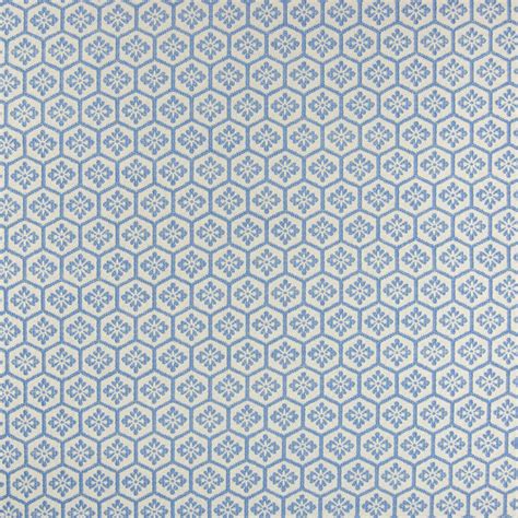 Harbor Blue Geometric Cotton Upholstery Fabric