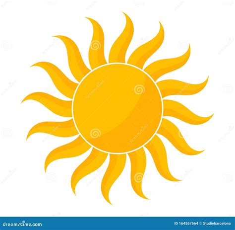 Yellow Sun Shape Symbol Icon Stock Vector Illustration Of Isolated