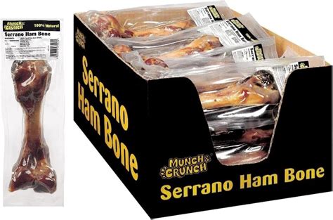 Pack Of 18 Munch And Crunch Serrano Ham Bone Large Serrano Ham Bones Chew