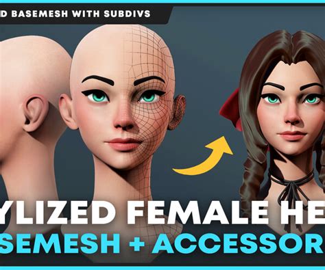 Artstation Stylized Female Head Basemesh Accessories Resources