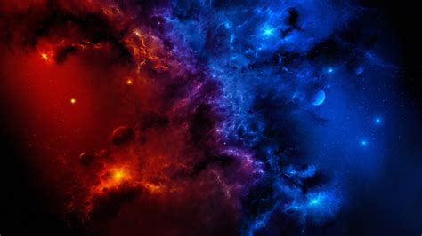 Ultra Hd Deep Space 1920ã 1200 Red And Blue Galaxy 2560x1440