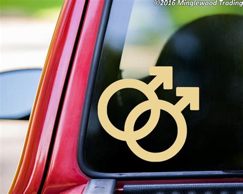 Double Male Gender Symbol Sign Vinyl Decal Sticker Etsy