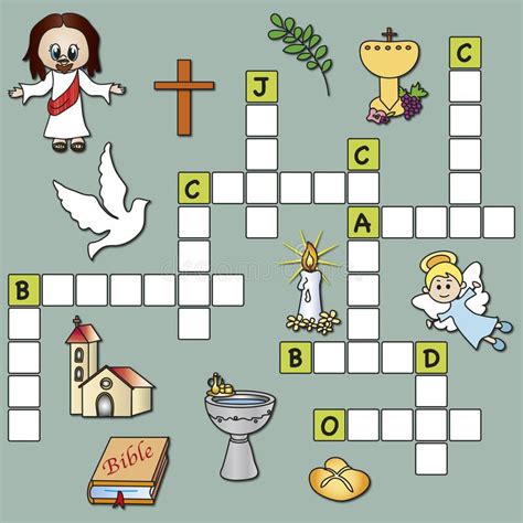 Ilustración Acerca Juego Fácil Para Los Niños Crucigrama Ilustración