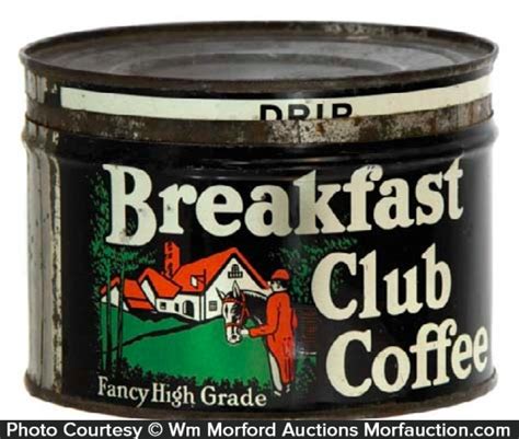 Antique Advertising Breakfast Club Coffee Can Antique Advertising
