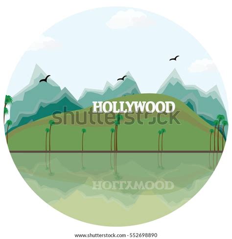 Vector Illustration Hollywood Sign Los Angeles Vetor Stock Livre De