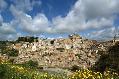 View Of A Typical Ancient City Sicilia Agrigento Province Stock Photo