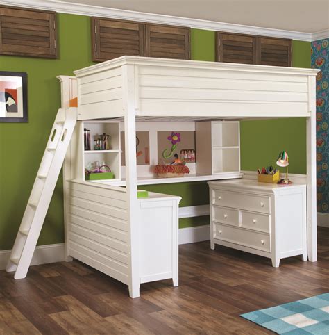 Willow Run Twin Lofted Bed With Desk Dresser And Bookshelf By Lea