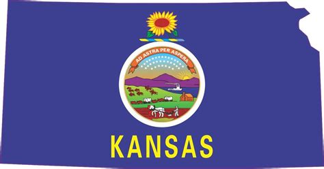 5 X 25 Die Cut Kansas State Flag Bumper Sticker Vinyl State Vehicle
