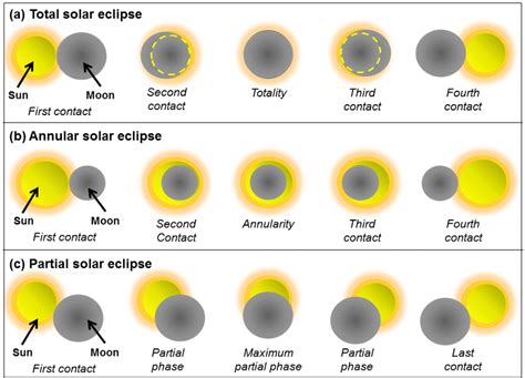 The Illustration Of Phases In The Solar Eclipse Phenomenon A Total