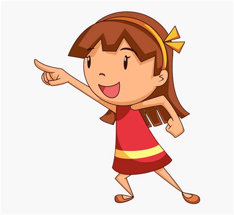 Girl Pointing Cartoon Hd Png Download Kindpng