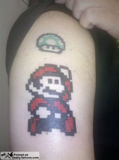 8 Bit Mario Tattoo Geekytattoos