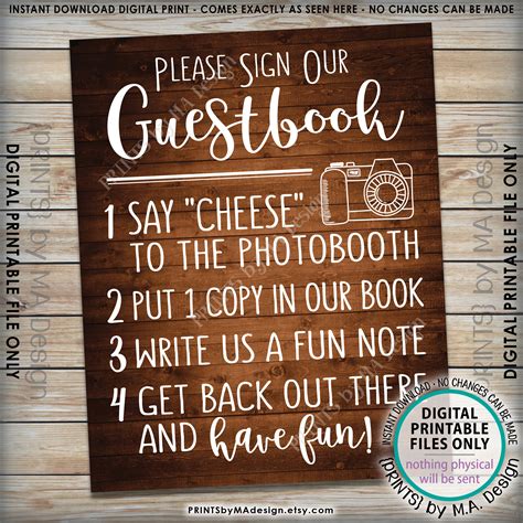 Guestbook Photobooth Sign Wedding Photo Booth Add Photo To The Guest