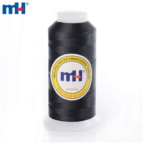 Black 150d3 100 Polyester Embroidery Thread 5000 Yds