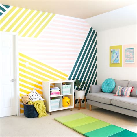 Colorful Playroom Refresh And Diy Striped Wall A Kailo Chic Life