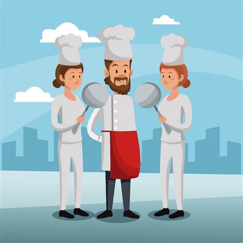 Premium Vector Chefs Teamwork At City