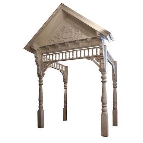 Extraordinary Antique Victorian Entry Portico With Gingerbread Trim And