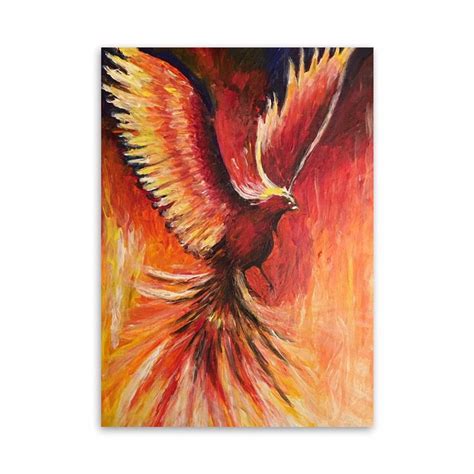 Phoenix Bird Art Canvas Print Etsy Phoenix Bird Art Bird Art Canvas Art Prints