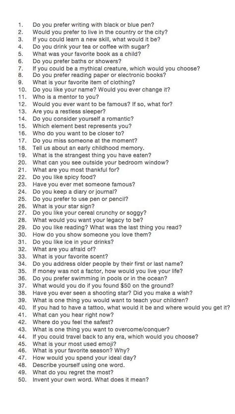 50 Questions To Answer In Order To Dig A Little Deeper Not Created