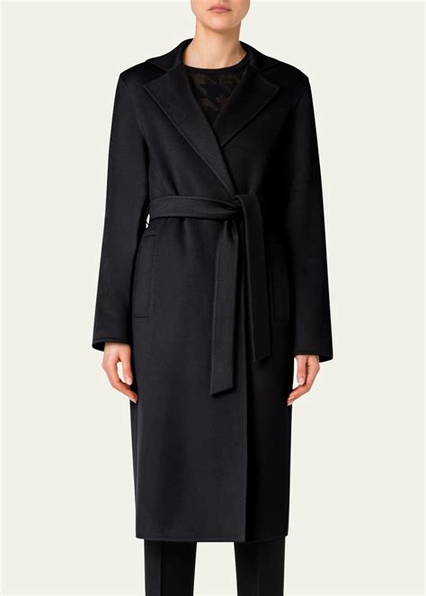 Akris Double Face Cashmere Wrap Coat With Belted Waist Bergdorf Goodman