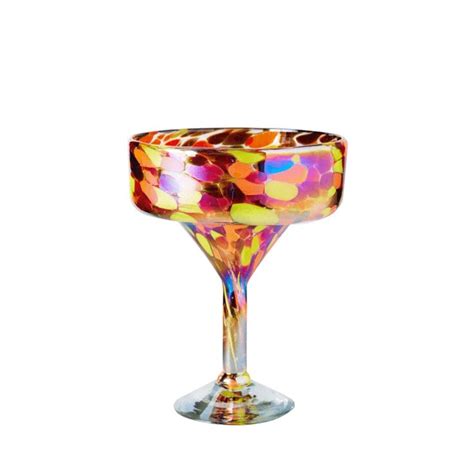 Margarita Glass Confetti Glass Hand Blown Glass Margarita Glass