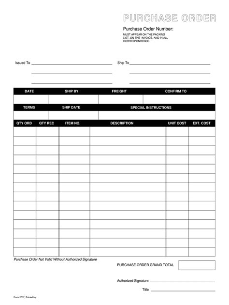 Purchase Order Template Fill Out And Sign Printable Pdf Template