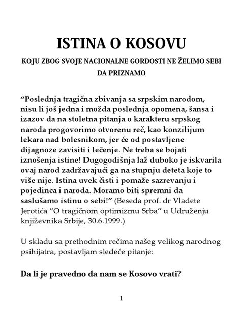 Istina O Kosovu Pdf