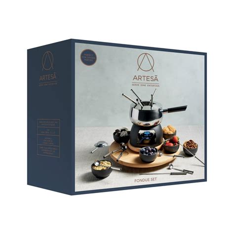 deluxe cheese chocolate fondue set by artesa
