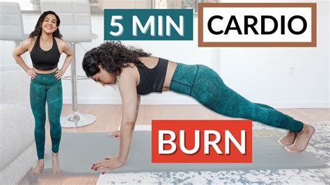 5 minute cardio burn at home workout youtube
