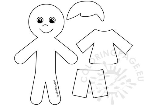 Boy Paper Doll Template Printable Coloring Page