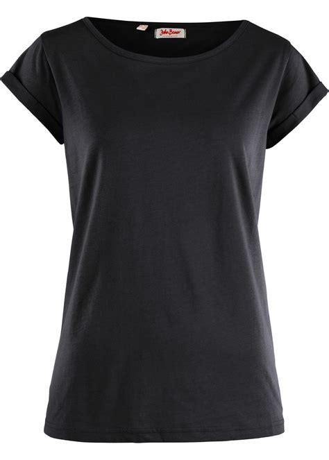 Schönes Basic Kurzarm T Shirt In Lässiger Kastenform Schwarz