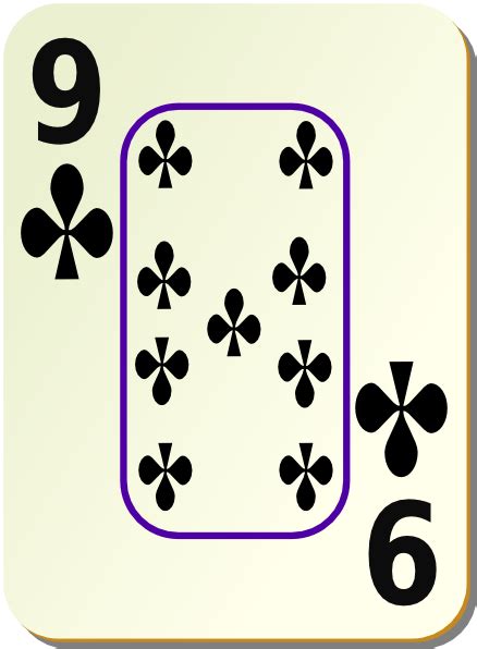 Bordered Nine Of Clubs Clip Art At Vector Clip Art Online