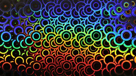 Colorful Neon Circles Abstraction Hd Abstract Wallpapers Hd