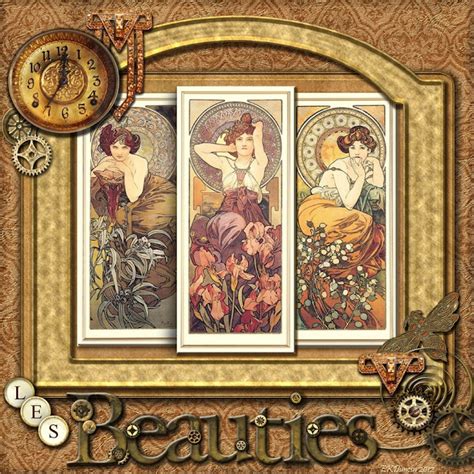 ~ My Fanciful Muse ~ Steampunk Beauties Digital Layout Using Vintage