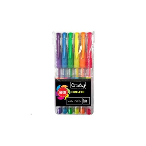 Croxley Create Gel Pen 6 Assorted Neon Pens