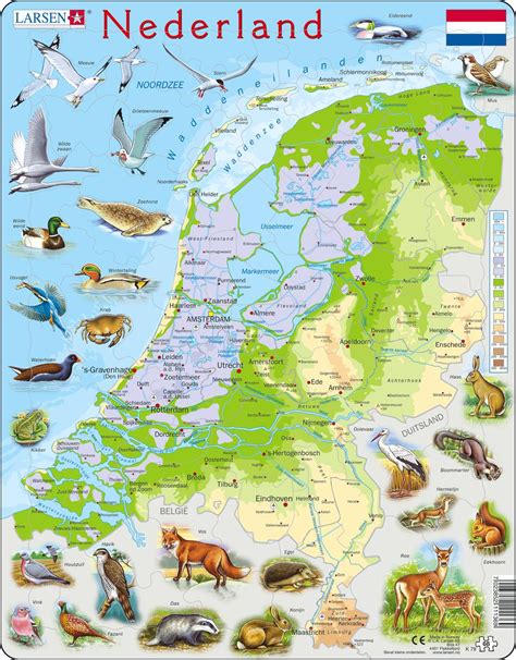 K Netherlands Physical Map Maps Of Countries Puzzles Larsen Puzzles