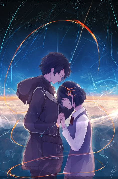 Romance Anime Art Space And Clouds Animepictures