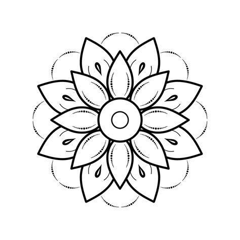 Minimal Mandala Floral Style Vector Mandala Oriental Pattern Hand