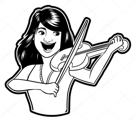 Illustration Of Girl Playing Violin — Stock Vector © Indomercy2012