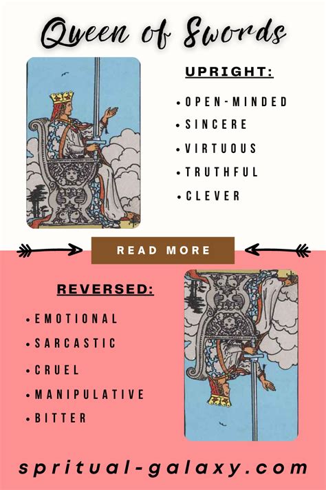 Queen Of Swords Tarot Card Meaning Upright And Reversed Horoscope Signs
