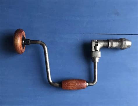 Vintage Worth Ratcheting Bit Brace Drill W Wood Handles Woodworking Hand Drill Antique Price