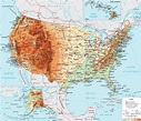 Carte des USA (Etats-Unis) - Cartes du relief, villes, administratives ...