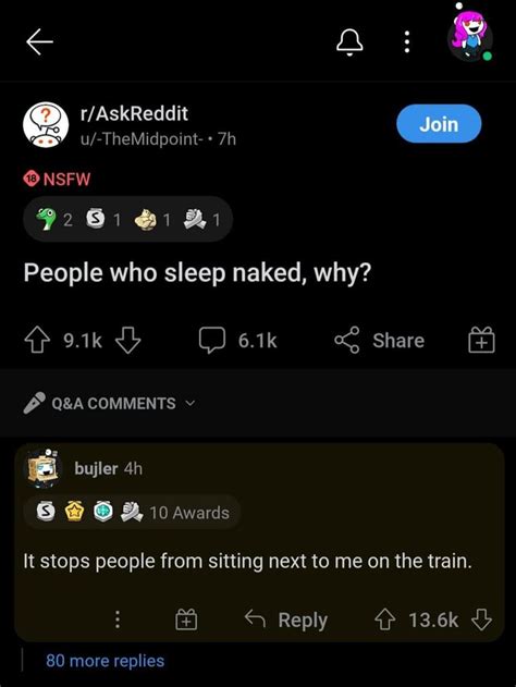 Nsfw Bi Join People Who Sleep Naked Why Qp K K Share Comments Bujler Awards