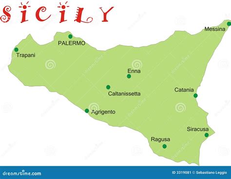 Sicily Map Vector Illustration 28161966