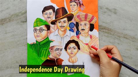 Independence Day Drawing Indian Freedom Fighter Drawing National