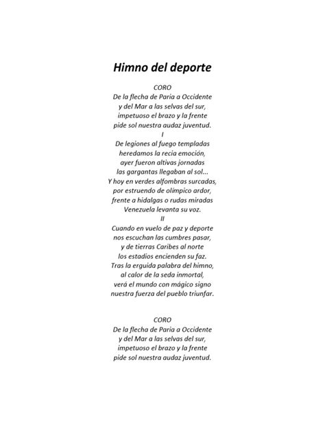 Himno Del Deporte Y Su ReseÑa Historica Pdf