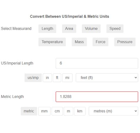 Usimperial And Metric Units Converter