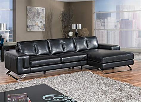 Cortesi Home Contemporary Manhattan Genuine Leather Sectional Sofa With